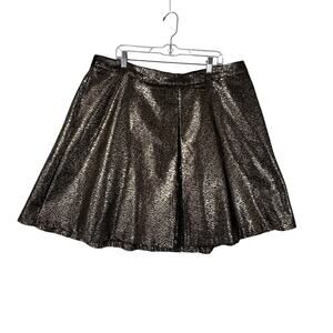 LANE BRYANT Womens 22 Metallic Bronze A-Line Skirt Knee Length Dressy